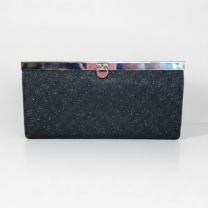 Depeche Mode 7.5x3.5" Clutch Wallet Black Silver Sparkle Glitter Snap Closure